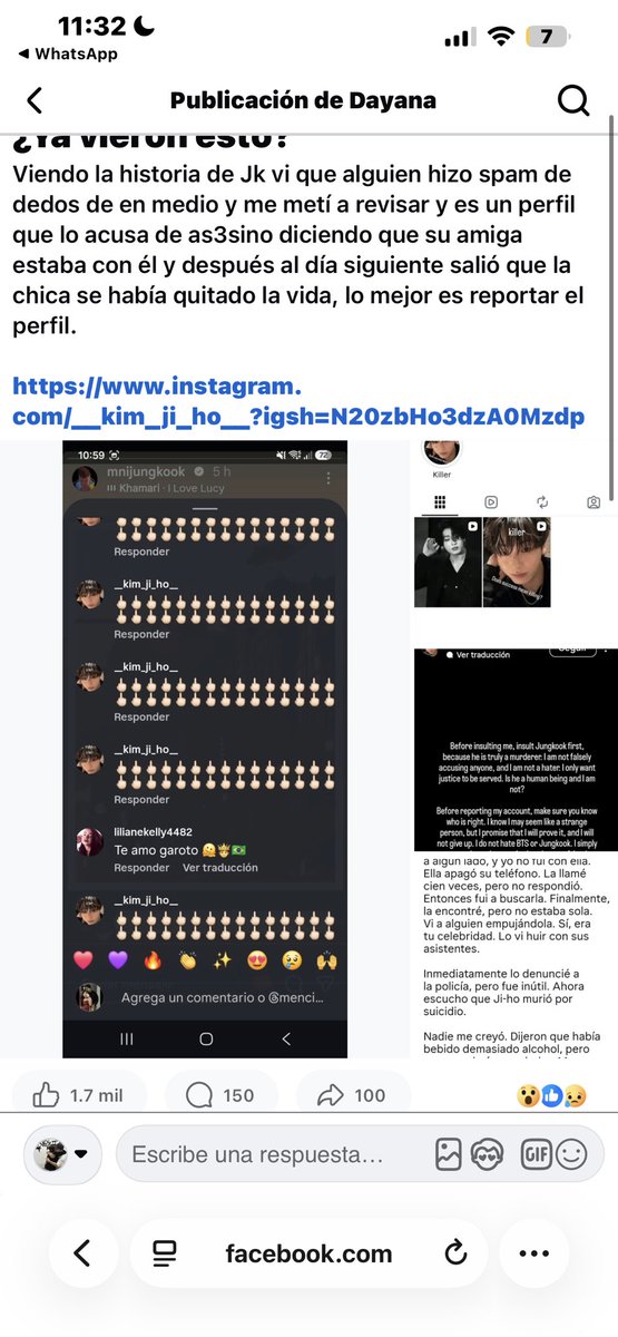 gmppxs's tweet photo. Vieron eso de que según Jungkook están tachándolo de asesino una cuenta d insta?????? https://t.co/fk0r1ZN3fn