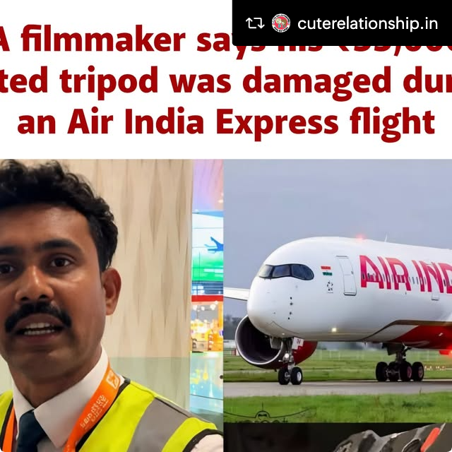 NatureBliss3's tweet photo. A filmmaker has alleged that his rented ₹55,000 tripod was damaged while traveling on an Air India Express flight.he had informed airline staff that the equipment was fragile before check-in, but it was still returned in a damaged condition.
He also claims he was offered https://t.co/aAARF4BP27