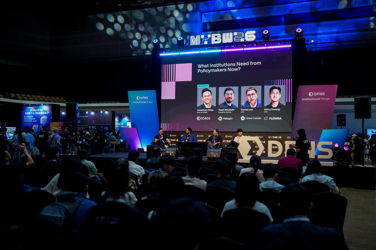 MalaysiaBCW's tweet photo. Institutions do not just need innovation. They need policy clarity, operational confidence, and a framework that allows serious players to build responsibly.

At the DFNS Institutional Stage, Fuad Alhabshi (@FuadKyoto) from Halogen Capital Sdn Bhd (@HalogenCapital), Harry Hwang from FLOWRA, and Daniel Lee (@LeeDanie1) from Cactus Custody (@CactusCustody) joined moderator Jonathan Chee (@jonathanchee315) from CCACC Sdn Bhd (@ccacc_hub) for the panel:

“What Institutions Need from Policymakers Now?”

A focused discussion on regulation, institutional adoption, custody, compliance, and what policymakers can do to support the next phase of digital asset growth.
