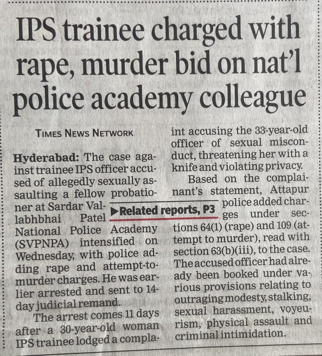 MNageswarRaoIPS's tweet photo. When Consensual Intimacy Is Criminalised Against the Man

This case compels us to examine how the criminal justice system should respond when an intimate relationship turns bitter.

The complainant is a highly educated Indian Police Service (IPS) probationer, fully aware of the law, the significance of criminal allegations, and the legal process. If she did not allege rape or attempt to murder either in her representation to the Director, National Police Academy or in the complaint on the basis of which the FIR was registered, the subsequent introduction of these grave charges inevitably raises serious questions about the credibility and consistency of the allegations themselves.

This case also raises another significant question.

How should the State respond when an admittedly consensual intimate relationship between two adults turns bitter? With empathy, maturity and sensitivity? Or with the immediate coercive power of the criminal law?

The breakdown of an intimate relationship does not, by itself, transform consensual intimacy into rape retrospectively. Nor should every emotional conflict be viewed through the prism of the gravest criminal offences.

Where an intimate relationship has collapsed amid betrayal, anger or regret, institutions must first appreciate the human complexities involved. Criminal law should not become the default response to personal tragedy.

The National Police Academy @svpnpahyd and the investigating police @TelanganaCOPs had an opportunity to handle this emotionally charged situation with wisdom, restraint, fairness and understanding. Instead, the case appears to have escalated into one marked by sensational allegations, selective leaks and public vilification. Investigation must seek the truth, not manufacture a narrative.

There is another question that cannot simply be brushed aside.

Uday Krishna Reddy's journey is extraordinary. Orphaned in childhood and raised by his grandmother, who struggled as a daily wage worker, he began his career as a police constable before, through sheer perseverance, clearing the UPSC to become an IPS officer.

The Mahabharata reminds us that envy is among the most powerful and destructive of human emotions. The great conflict did not arise between strangers; it arose within a family. Had the Pandavas and Kauravas been unrelated, there might never have been a Mahabharata. It was proximity and shared identity that transformed envy into catastrophe. The same human dynamic cannot be dismissed here.

How readily does the mind accept that a person who, until yesterday, stood at the very bottom of the police hierarchy now returns as a superior officer? Would the institutional response have been different had he joined the IAS or IRS, where he would not have become the superior of police personnel? Could Uday Krishna Reddy's joining the IPS after serving as a constable, rather than another service, itself have generated institutional envy that aggravated the handling of this case?

I cannot answer these questions. But they deserve honest introspection.

Justice demands neither blind belief nor blind disbelief. It demands empathy and humane treatment in investigation, especially in cases arising from intimate personal relationships.

The criminal justice system loses its moral authority when it fails to distinguish between genuine crime and the tragic breakdown of an intimate relationship that is later given a criminal colour.