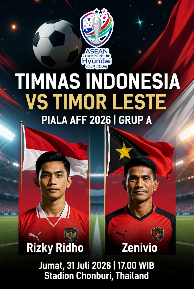 PakKarti's tweet photo. Hai Bolamania.
Comming soon.
Asean Championship 2026
Timnas ๐ฎ๐ฉ vs Timnas ๐น๐ฑ
Jum'at, Senin 31 Juli 2026
Kick off 17.00 WIB
Dukung #Timnasmenang #TimnasDay https://t.co/zxXNXju96Z