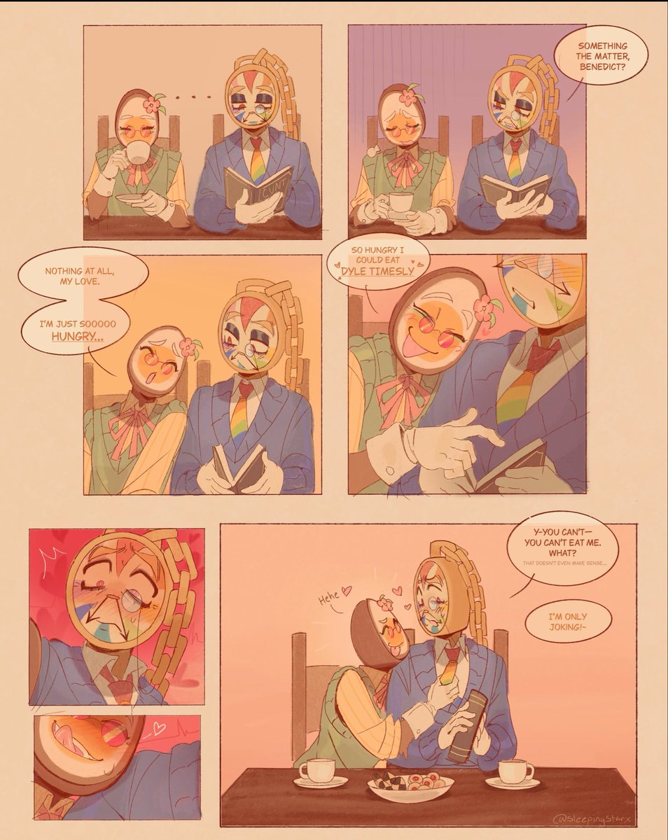 SleepingStarx_'s tweet photo. Okay I’m over the cringe. Have my stupid eggtime comic. Ignore the dialogue I didn’t put much effort into it LMAO
.
.
.
#dandysworld #eggtime #eggson #dyle https://t.co/PreJJSw4Fa
