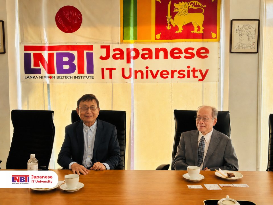 lnbti_'s tweet photo. Building Global Connections, Creating Future Opportunities 🇱🇰🇯🇵

A proud moment for LNBTI as we welcomed Mr. Masatsugu Yamaguchi, Chairman of the Thailand Meijo Alumni Association, and Mr. Tatsuhiro Uchida, Secretary of the Association, to our campus in Maharagama. https://t.co/n1x0FBuwMx