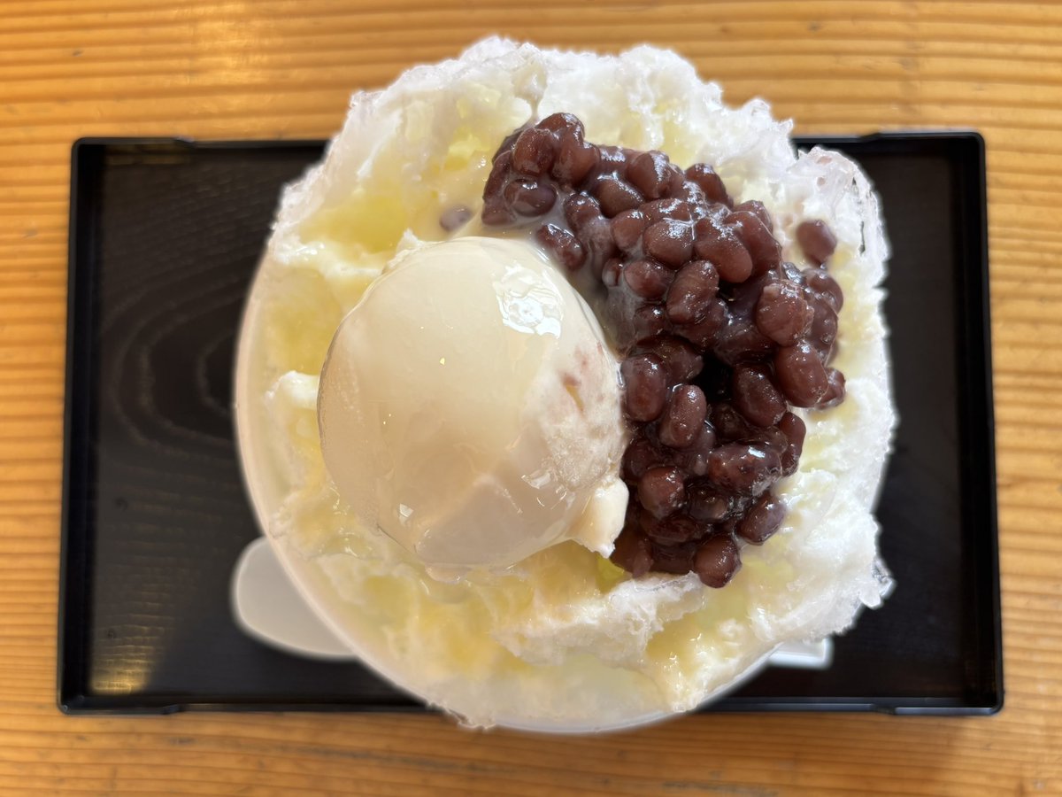 Reabell's tweet photo. せんじクリームミルク金時🍧
甘くて美味しい😆
#桑名かき氷街道2026 
#しろざけや茂三郎 https://t.co/WZBBL7jPTp
