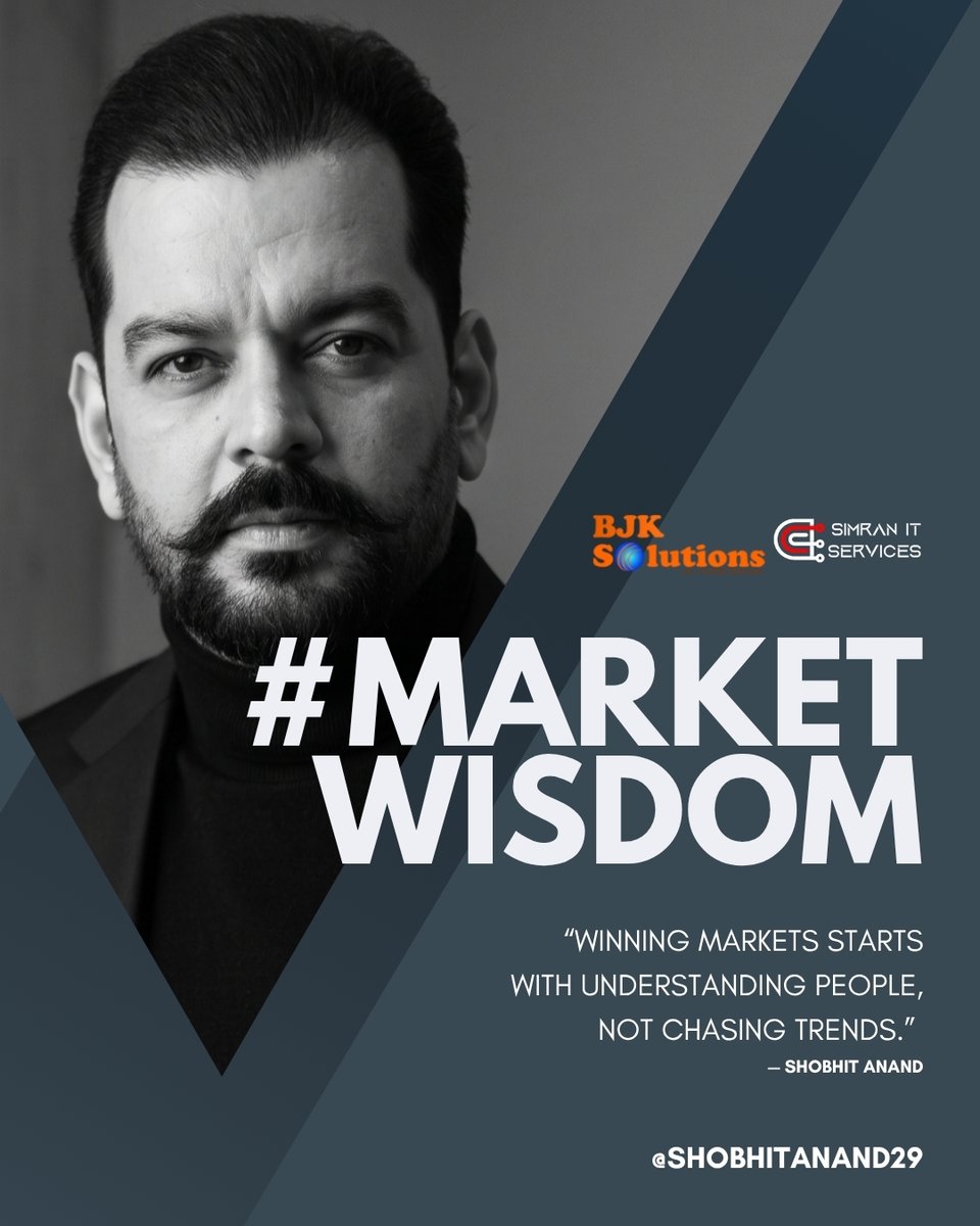 AnandShobhit's tweet photo. "WINNING MARKETS STARTS WITH UNDERSTANDING PEOPLE, NOT CHASING TRENDS." - SHOBHIT ANAND

https://t.co/gQYYwJNe5v 

#StayMotivated #ProfessionalGrowth #Inspiration #Success #ShobhitAnand #TrendingNow #Trending #marketwisdom https://t.co/5JRWF5O9qa