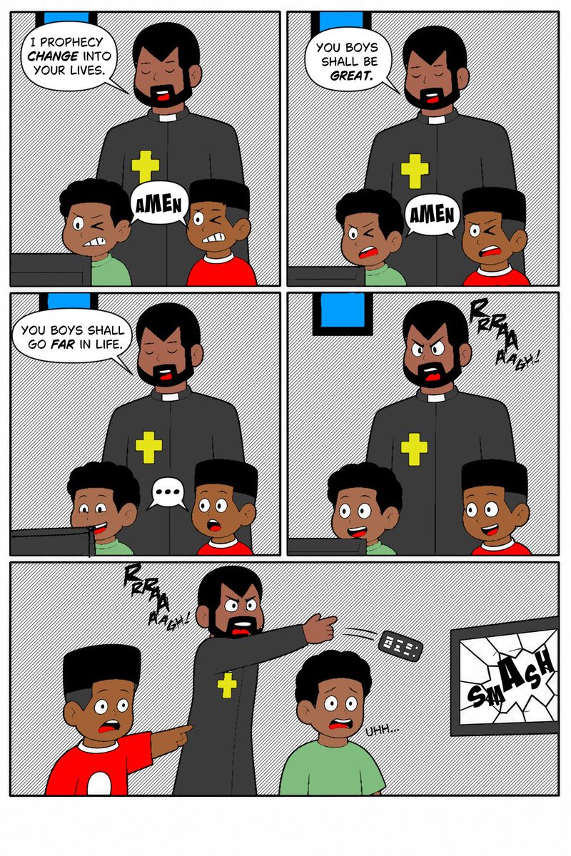 Dippy_comics's tweet photo. Prayer is the key anytime Reverend Kuti is around. 
#dippycomics
#comic
#faajitown
#webcomic
Indiecomic https://t.co/hwJhBVWajs