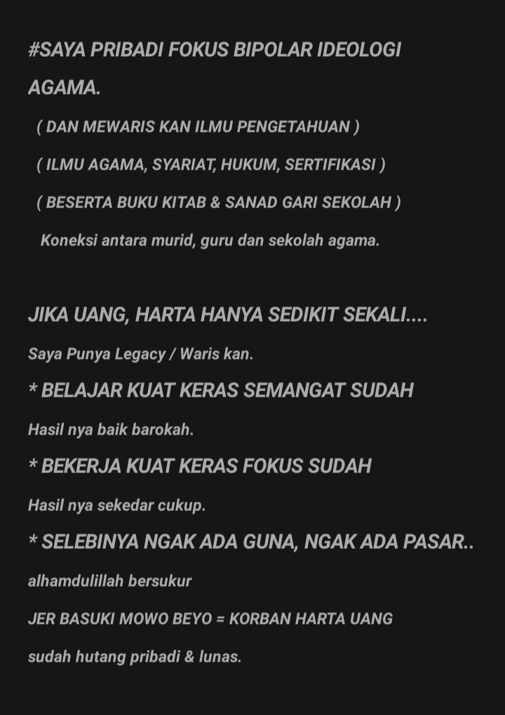 OBenjo88's tweet photo. #SAYA JELAS FOKUS BIPOLAR IDEOLOGI AGAMA :
* jalur Sanad Ke Ilmuwan arah jalur pendidikan & Jelas ada surat keterangan sertifikasi pada institusi pendidikan pusat yang besar kuat dan universal inti
* memberi Warisan / Legacy Ilmu Agama syariat & Kitab buku https://t.co/vReywGAmos