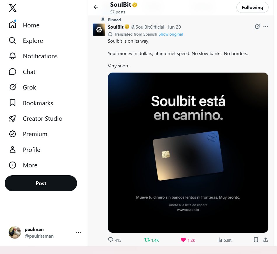 paulritaman's tweet photo. @NisaWeb3 @SoulBitOfficial All tasks completed. Thank you. https://t.co/Yf2kIUuIdM