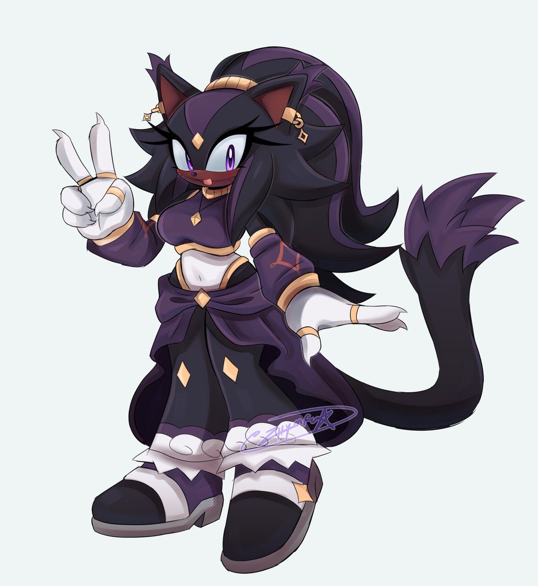 zhymfu's tweet photo. Raven the Cat for @Phantombatzz 💜!!! https://t.co/DckdjOYwsb