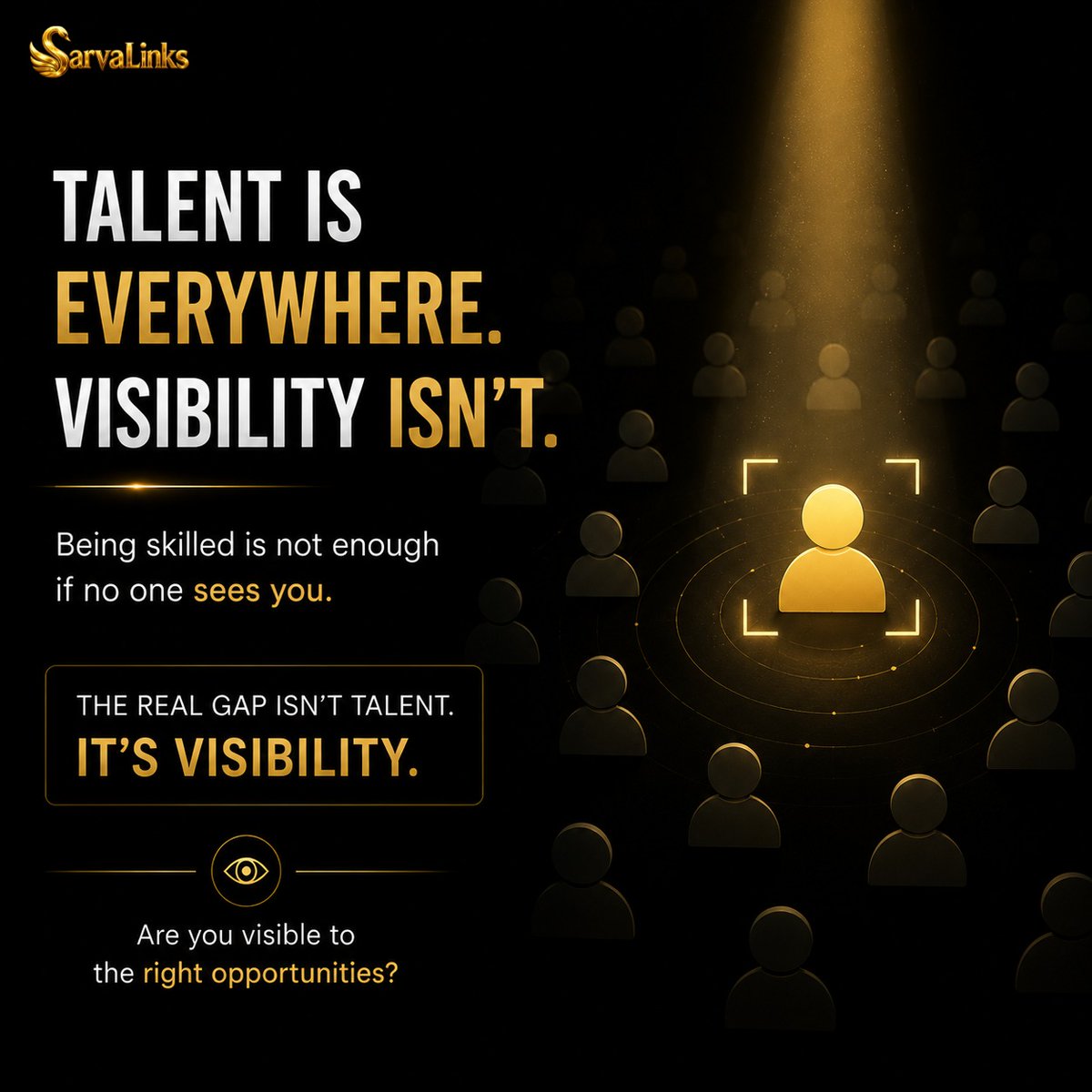 sarvalinks's tweet photo. Talent is everywhere.
Opportunity isn't.
The real challenge isn't finding skilled people.
It's making talent visible to the right employers.
The future belongs to connected workforce ecosystems.
#SarvaLinks #FutureOfWork #Hiring #SkillIndia #Employment https://t.co/W7GjY77PRl