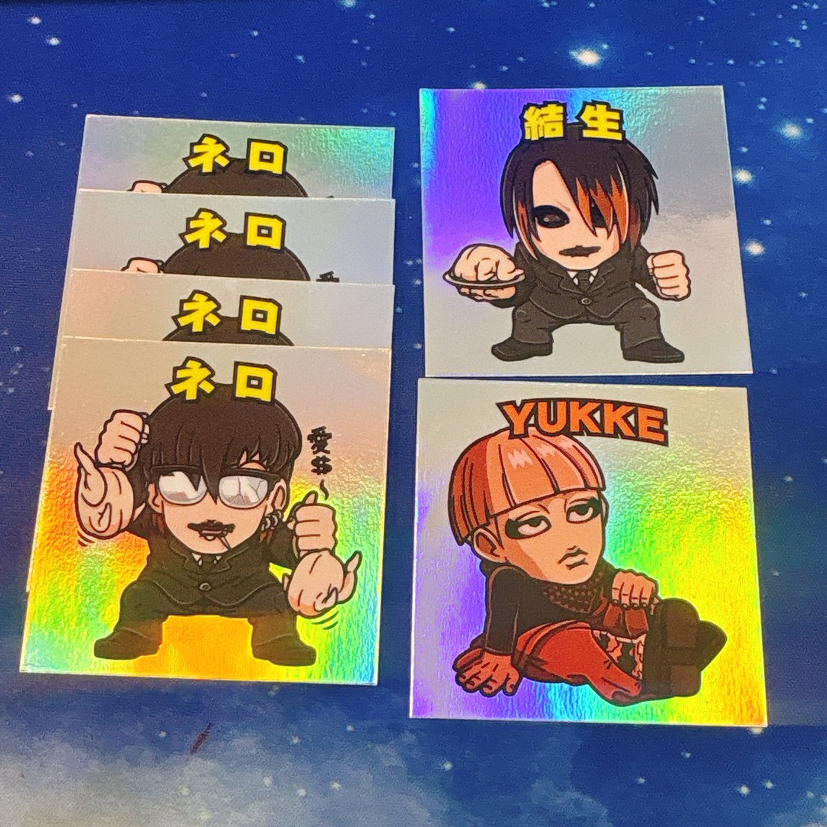 kob_kei's tweet photo. 【交換譲渡】大佑祭り メンバーシール

譲 YUKKE 結生 ネロ

求 ミヤ、ガラ、テツ＞〜定価

郵送、アプリ送金応相談

手渡しは大阪、京都、東京、神奈川(関東は対象日少なめ)

ライブ現地の場合
8/1 MUCC 大阪
8/23 メリー 京都 https://t.co/RNtFocbQ8R