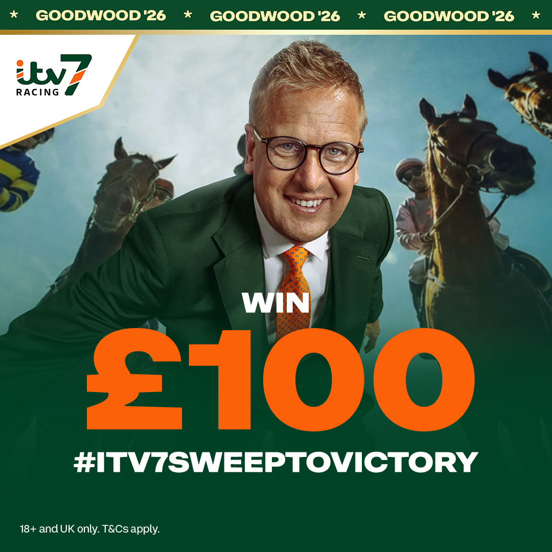 ITV7Racing's tweet photo. COMPETITION

Entry requirements...

- Follow @ITV7Racing
- Have an ITV7 account
- Reply to this post with a screenshot of your allocated horse for the Coral Stewards' Cup at Goodwood &amp; include #ITV7SweepToVictory 🤳

Winner will be announced after 12pm on Sunday 

T&amp;Cs