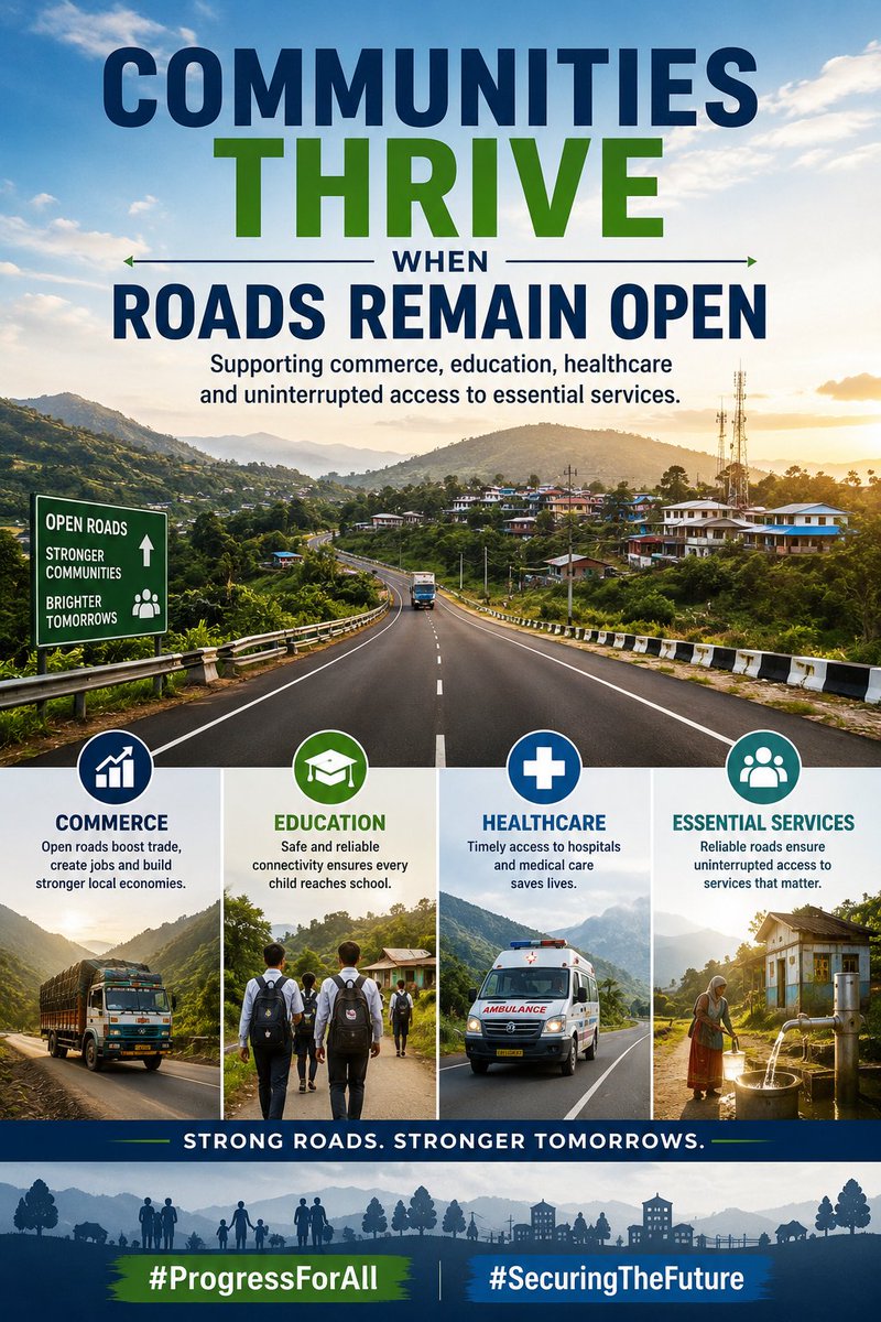 PintoRustam's tweet photo. Communities thrive when roads remain open, supporting commerce, education, healthcare and uninterrupted access to essential services. #ProgressForAll #SecuringTheFuture https://t.co/kixeFYSkgM