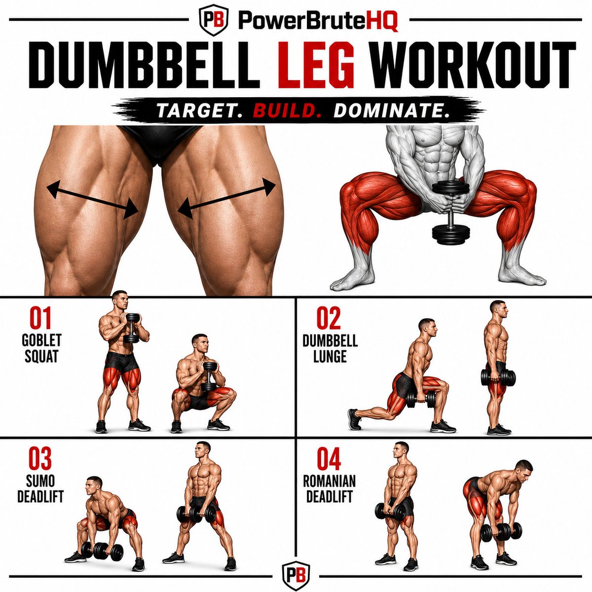 PowerBruteHQ's tweet photo. How to Get Bigger Legs using Dumbbells: https://t.co/VuUx2NiuFM