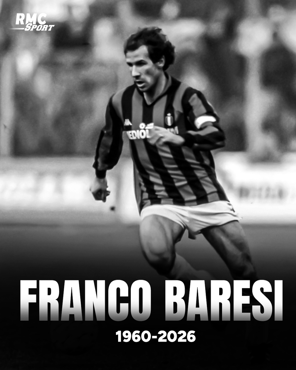 RMCsport's tweet photo. 🙏🕊 Immense figure de l'AC Milan et du football italien, Franco Baresi est décédé à l'âge de 66 ans ce vendredi. Capitaine emblématique des Rossoneri pendant deux décennies, le défenseur central aura porté les couleurs rouges et noirs à 719 reprises

https://t.co/VmleyoepMw https://t.co/4GpEEE3SLi