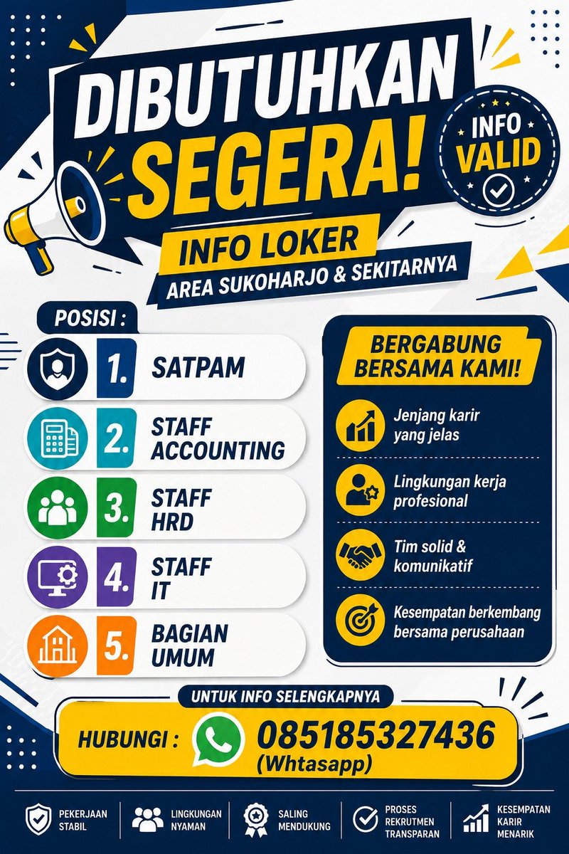putrillrr's tweet photo. DIBUTUHKAN SEGERA!!!

#lokersoloraya #lokersukoharjo #lokerupdate https://t.co/zegpkIcETA
