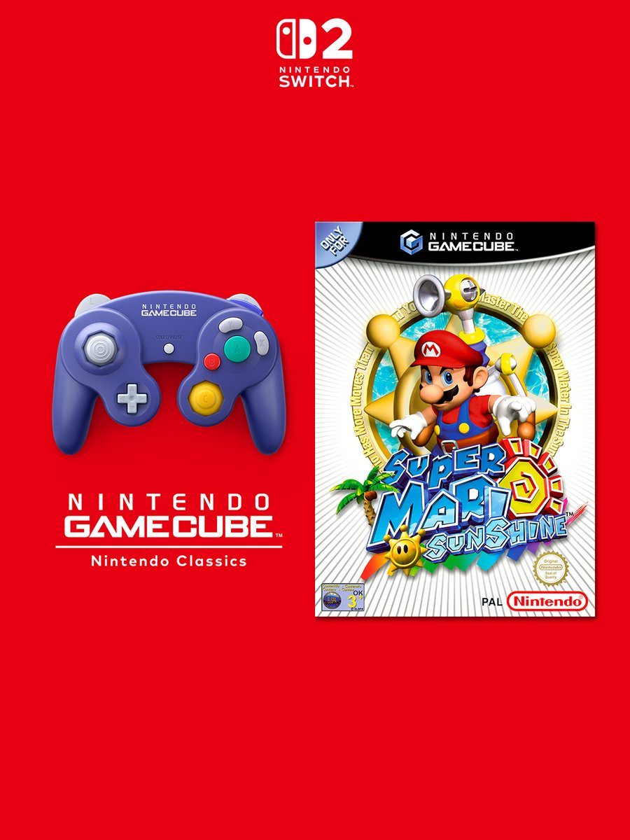 NintendoES's tweet photo. Este verano, Mario te ofrece todo lo esencial para divertirte: solecito, mar ¡y pintura por un tubo!

El 13 de agosto, Super Mario Sunshine se añade al catálogo de Nintendo GameCube – #NintendoClassics, en exclusiva en #NintendoSwitch2. https://t.co/UCQVj3SNHP