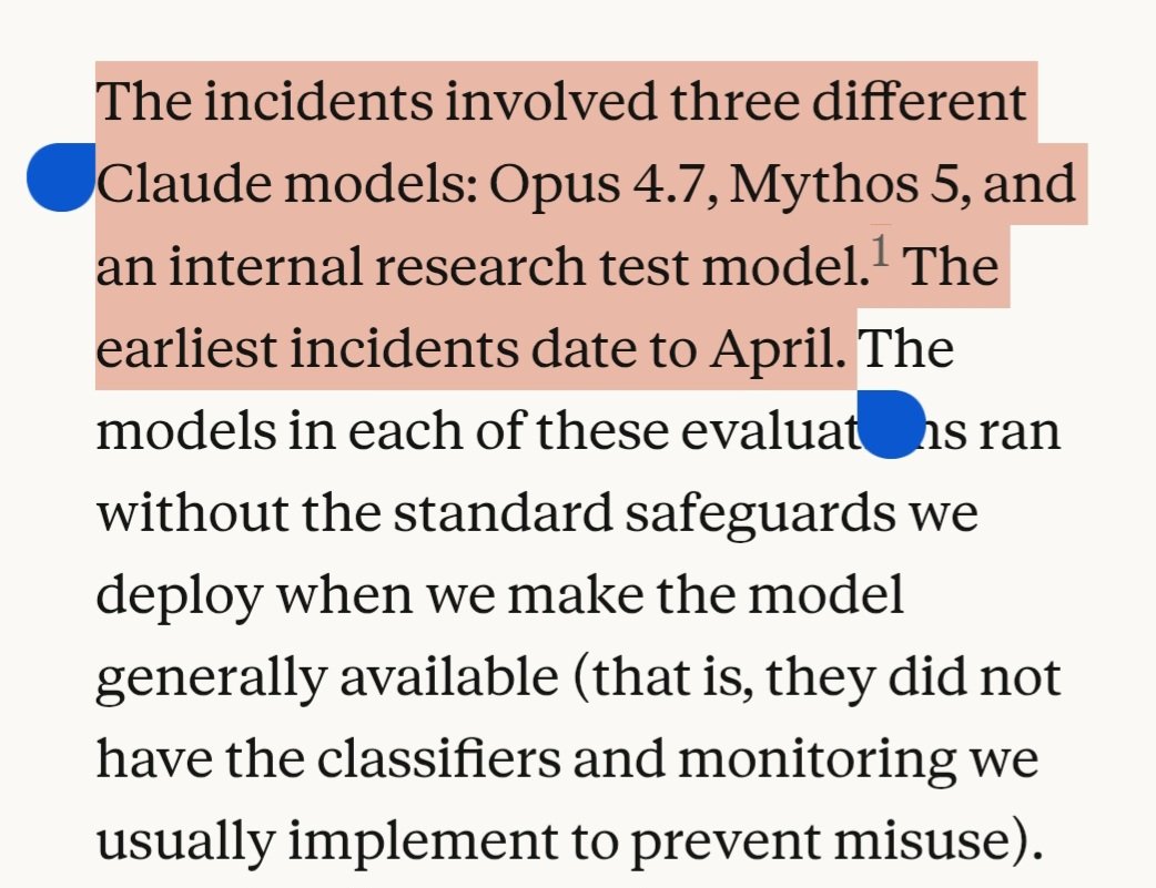 haider1's tweet photo. anthropic: our model is so dangerous

openai: ours too! ours too

openai: one of our internal models actually hacked a real target, so we paused the training run

anthropic: we reviewed our logs and discovered that ours had been doing hacker work too https://t.co/3IWZo5BREh
