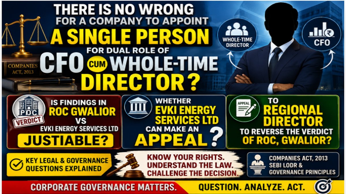 rvsekar2000's tweet photo. Check out the latest article in my newsletter: THERE IS NO WRONG FOR A COMPANY TO APPOINT A SINGLE PERSON FOR DUAL ROLE OF CFO CUM WHOLE-TIME DIRECTOR? https://t.co/3IfcxW6g9N via @LinkedIn https://t.co/8xGIUfxnZh