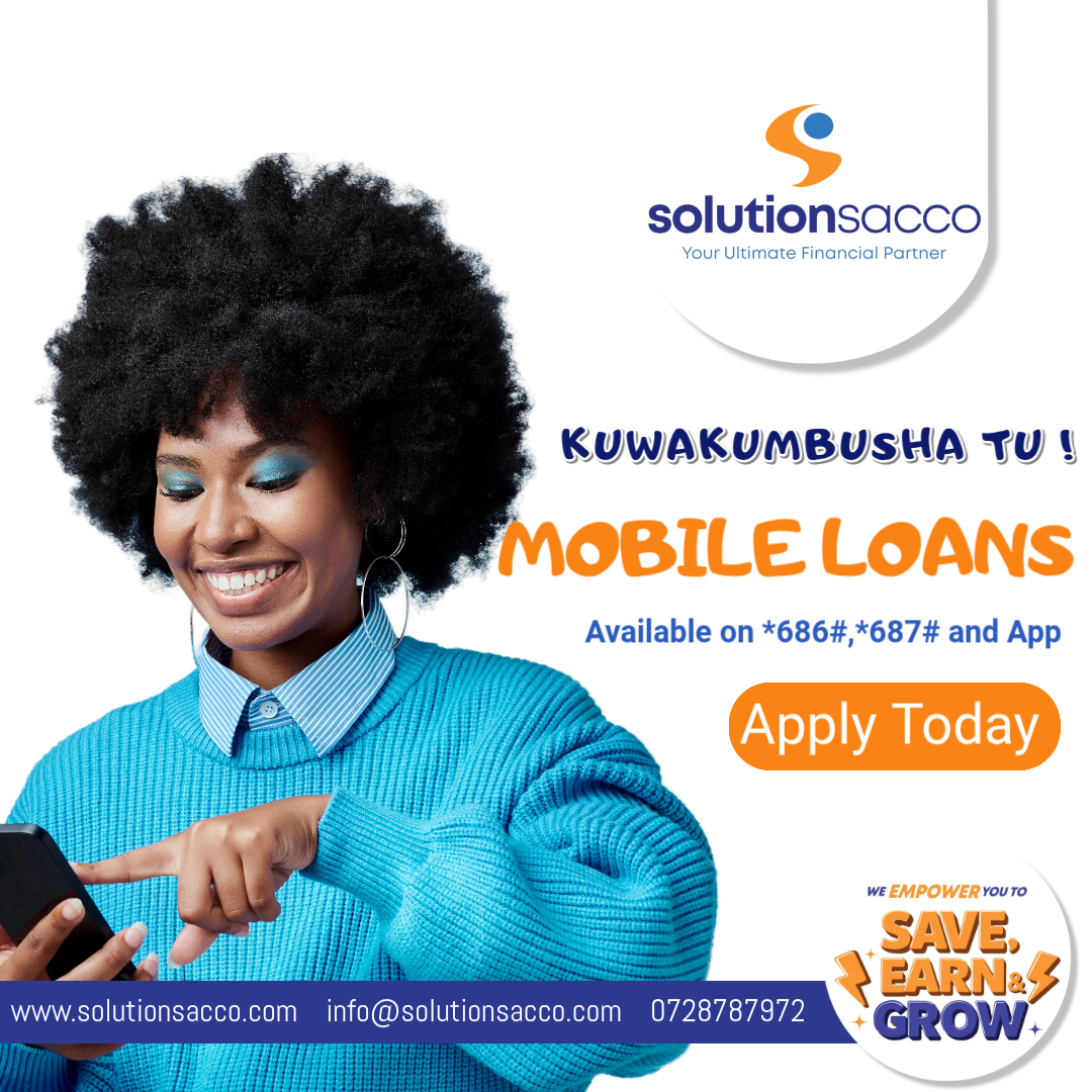 Sol_Sacco's tweet photo. Kuwakumbusha tu!
Access quick and convenient Mobile Loans anytime, anywhere right from your phone.
Dial *686# or *687# or use the app to get started—fast, simple, and reliable!
👉 Apply Today!
#SolutionSacco #MobileLoans #KuwakumbushaTu #FinancialFreedom #SaveEarnGrow https://t.co/rsUav3kT9r
