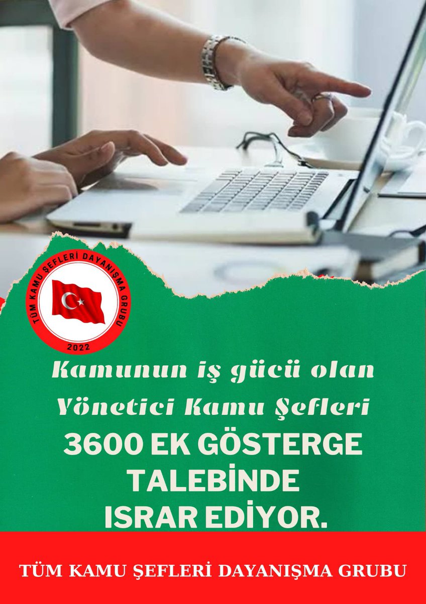 KamuSefleriD_G's tweet photo. 📎#TümKamuŞefleri Yöneticidir.
📎3600 ek gösterge statüsü ve liyakati gereği hakkıdır.
📎 Devletin tüm mağdurlar için verdiği söz bir an önce karşılık bulmalı ve
📎Kamuda adalet sağlanmalıdır.
Sayın @RTErdogan @isikhanvedat @_cevdetyilmaz @memetsimsek @csgbakanligi https://t.co/m7Y6TcphzH