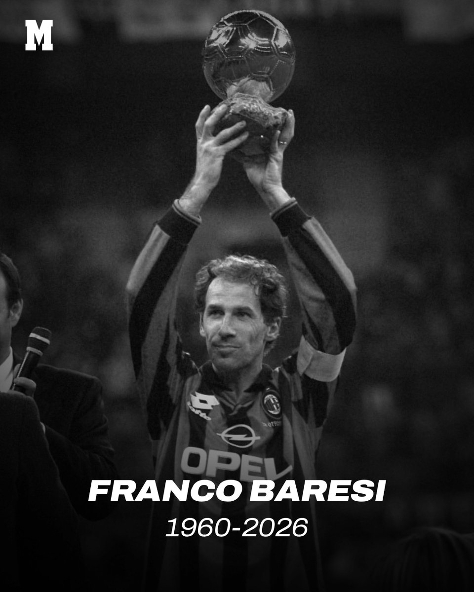 marca's tweet photo. ⚫ DEP Franco Baresi, leyenda eterna del Milan y del fútbol italiano https://t.co/2sozmZsWv6