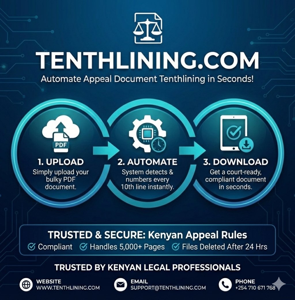 Whitebox_Ke's tweet photo. Introducing https://t.co/3i0Ta5FpTZ — a smart platform that automates the formatting of legal appeal documents in minutes. No more manual errors. No more delays. Just compliant, court-ready documents.
@ICTAuthorityKE @MoICTKenya @TenthLining_Ke 
#LegalTech #DigitalTransformation https://t.co/ewVU75z5Dq