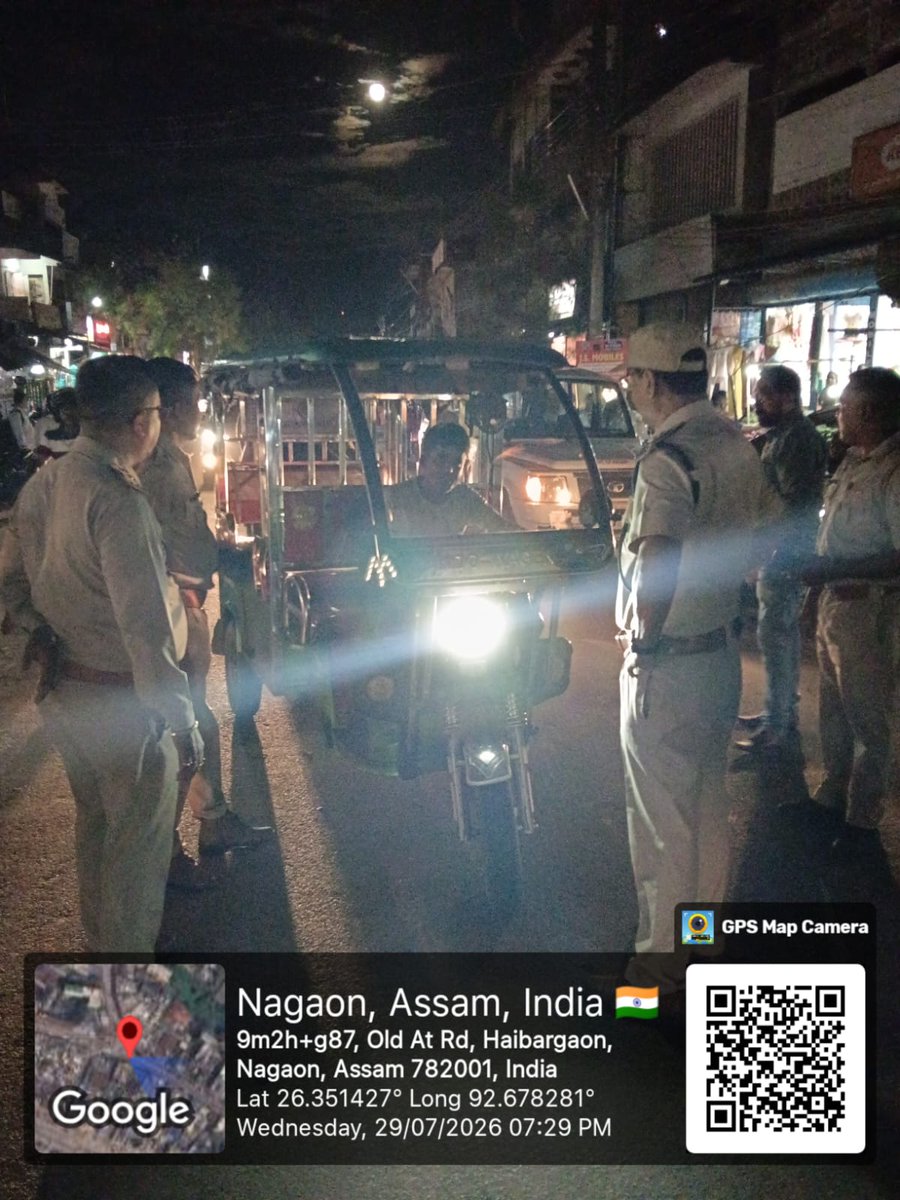 DtoNagaon's tweet photo. A Vigorous Night Enforcement drive conducted in different places of Nagaon District  against specially against riding without helmet and e-rickshaws  as well other offences violating the MV Act. https://t.co/ppT5fSO7d3