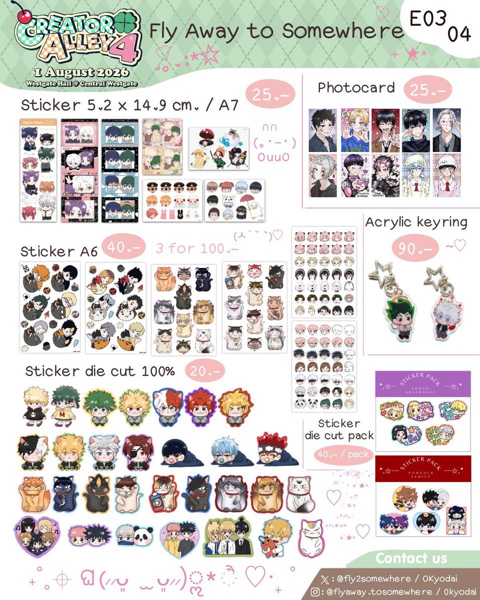 OKyodai's tweet photo. ใบเมนู fanart งาน #CreatorAlley4 นะค้าบ💕✨
  
แวะมาเจอกันเยอะๆน้า 💫

   /) /) ∩ミ
(,,･x･,,) つBooth table E03-04
🎀 Fly Away to Somewhere
🍀 1 Aug 2026 
🕰️ 10:30-18:00 
📍Westgate Hall @ Central Westgate fl.4 https://t.co/QFFnExlENB