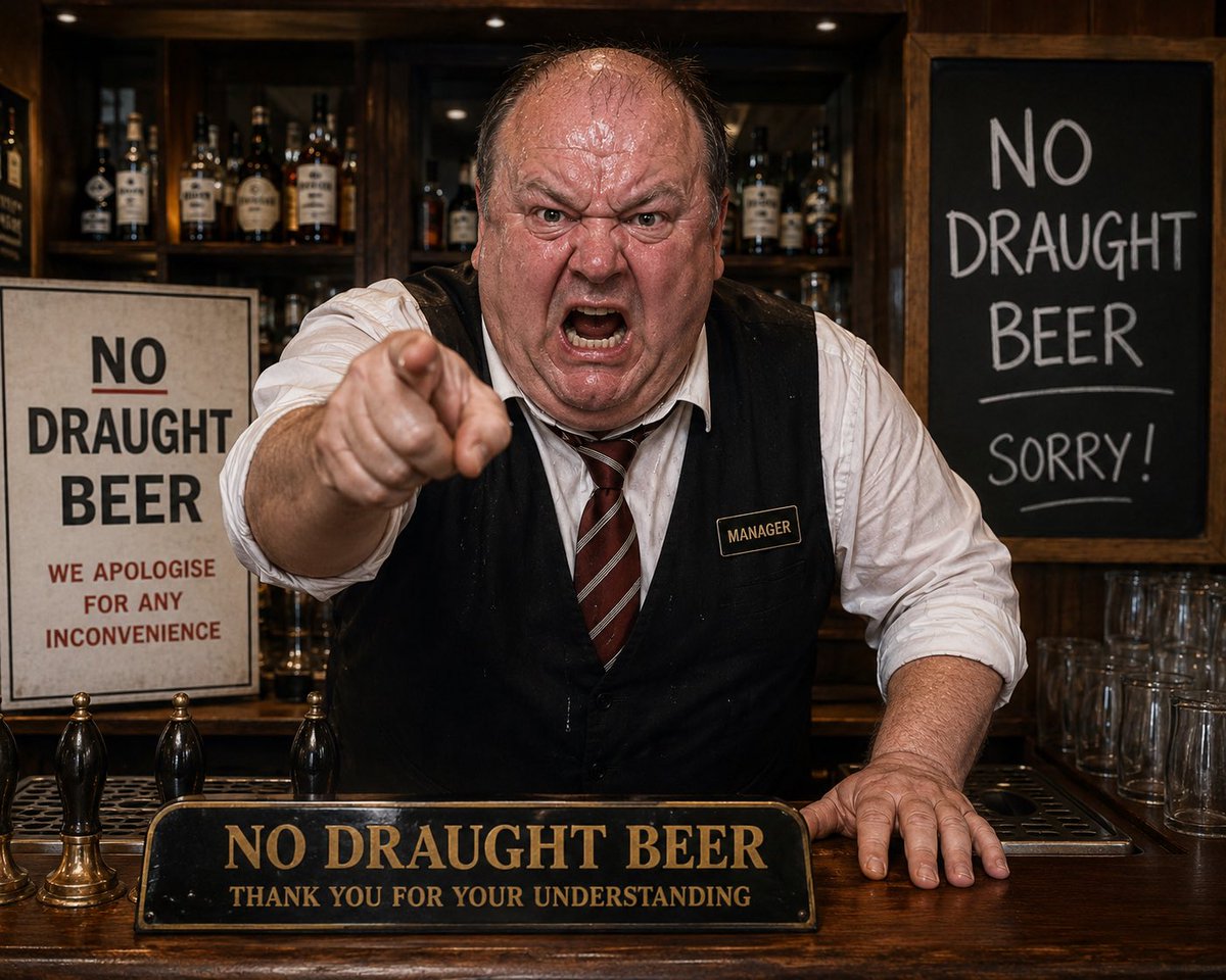 BillShay2's tweet photo. Today’s post is called  “The Pub With No Beer.”  It didn’t have much of an ambiance either. https://t.co/vuR7kA85NK https://t.co/dCwE3QDNSD
