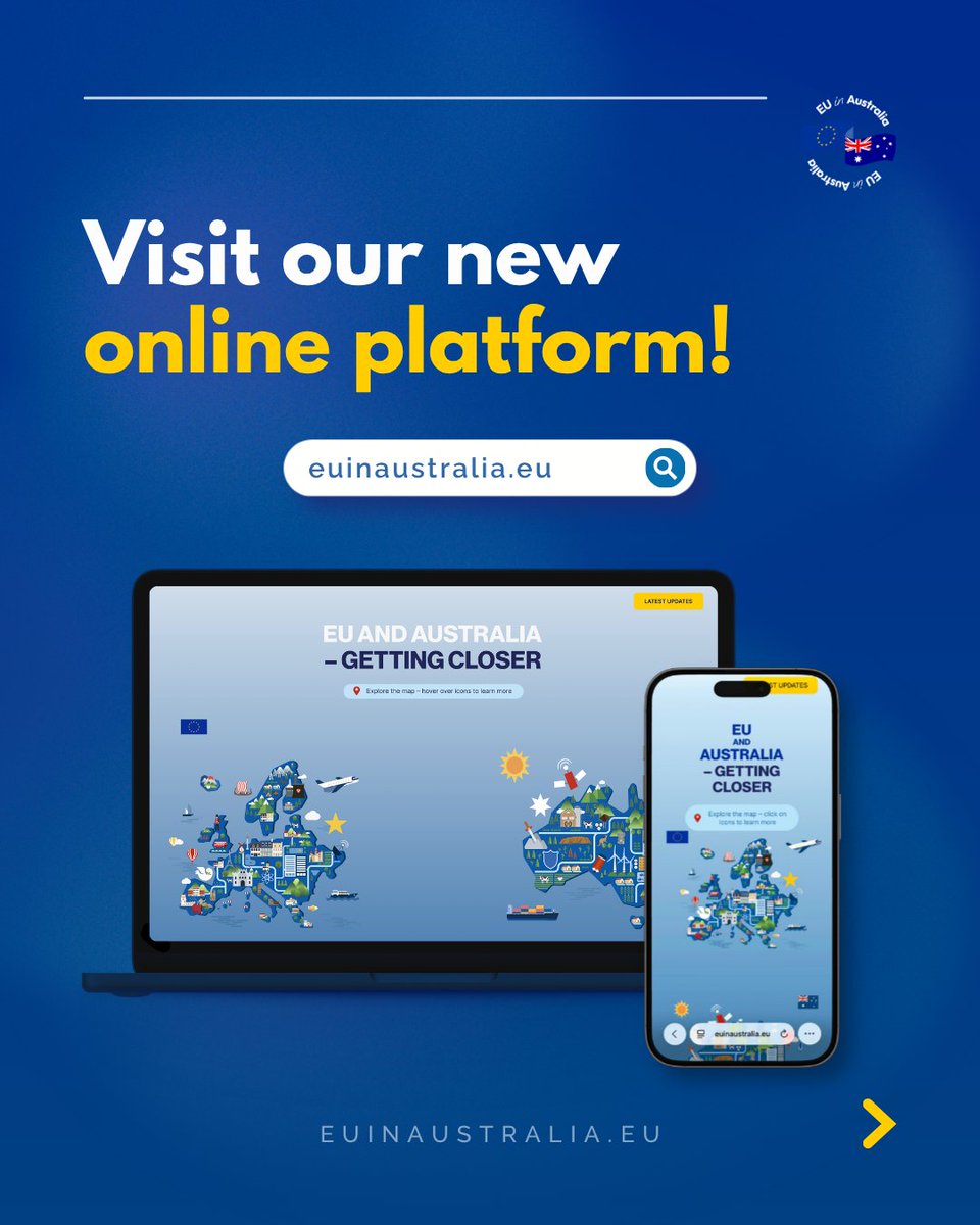 EUinAus's tweet photo. The 🇪🇺-🇦🇺 partnership is full of stories worth exploring, from trade and climate action to space and education. 💡 🔍 

Some you might know.

Many will surprise you.

Visit https://t.co/JnvDlou63d and see what you might have missed on our new online platform! https://t.co/u3b0ucd0HT