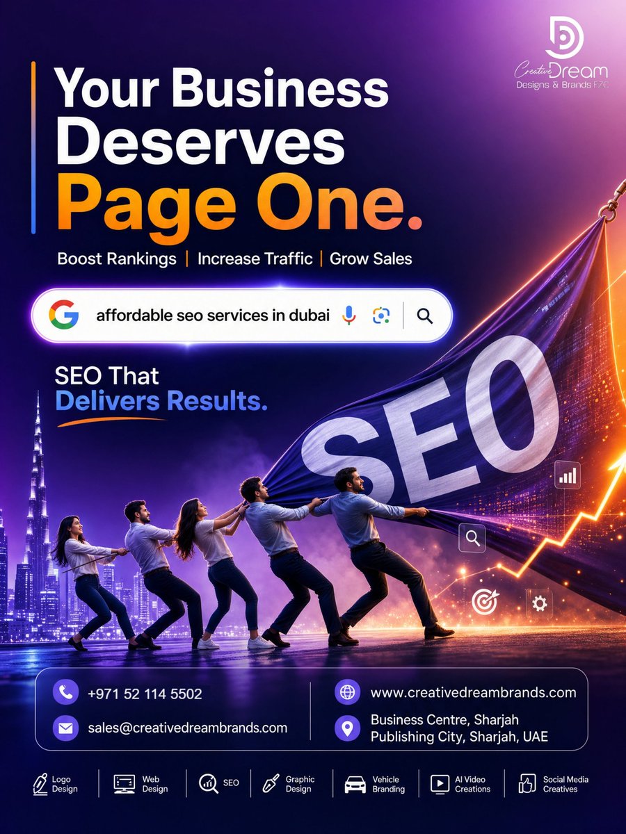 CreativeDream24's tweet photo. 🚀 Your Business Deserves Page One.

Boost rankings. Increase traffic. Grow sales.

Result-driven SEO solutions that help your business get found where it matters most—on Google.

📞 +971 52 114 5502
🌐 https://t.co/s5ApR8fgVl
#SEO #Dubai #UAE #DigitalMarketing #BusinessGrowth https://t.co/lUwy5QFcRB
