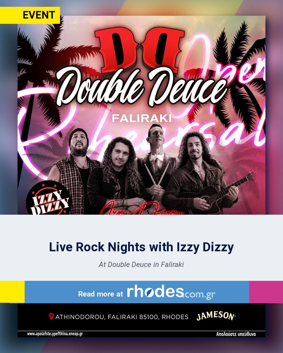 myrhodescom's tweet photo. Live Rock Nights with Izzy Dizzy
- 

Read more at: https://t.co/EGI49Aj86T

#rhodes #rodos #rhodos #rodi #rhodesevents https://t.co/rFOt4vaMhj