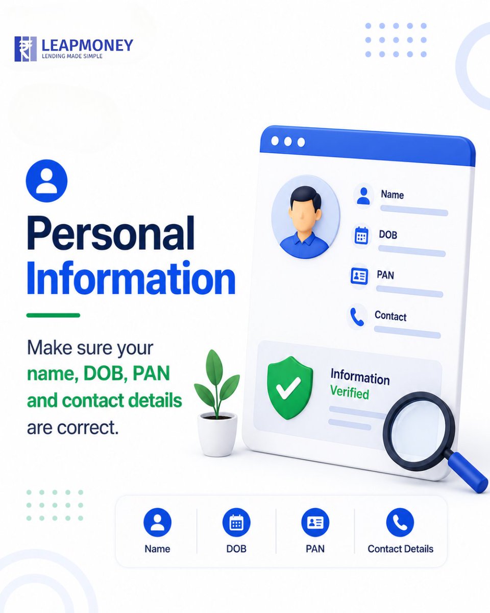 LeapMoney_'s tweet photo. Your credit score isn't the whole story.

Before applying for a loan, review your credit report and check:
 Personal details
 Active loans
 Payment history
 Credit enquiries
 Errors
A small mistake today can delay tomorrow's loan.
🌐 https://t.co/PP54rZ0jaq
#CreditReport #Credit https://t.co/jR6xnEanzL