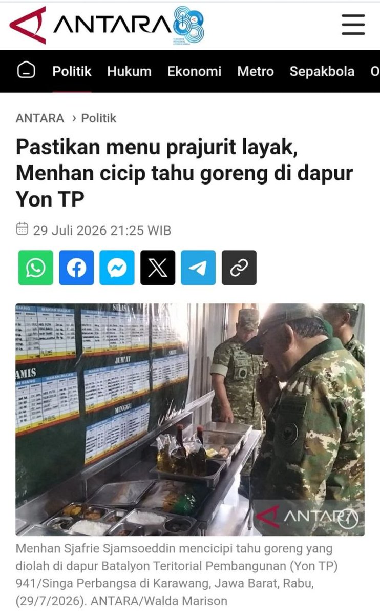 JanuarAries's tweet photo. Menhan Sjafrie Sjamsoeddin menegaskan TNI wajib menjadi benteng pertahanan negara yang lincah dan kokoh. Pembaruan kekuatan dasar mulai 2026 guna menghadapi tantangan tugas negara.

Perkuat Perkokoh Kesiapan https://t.co/1VRjyN7dMn