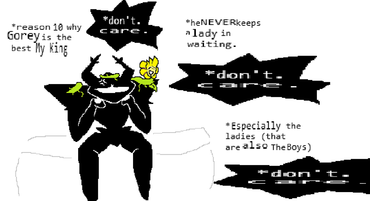 LemonadeBraids's tweet photo. even a flower needs to gush about His King sometimes #deltarune https://t.co/bvjuPVjwjj