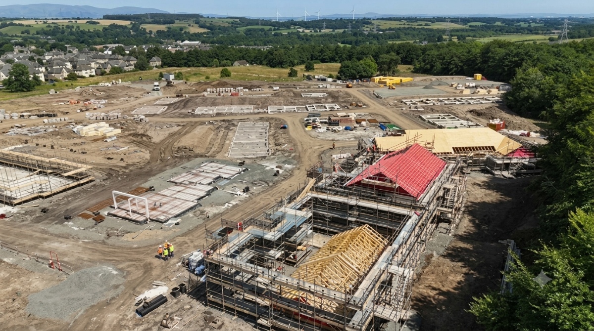 clark_contracts's tweet photo. Progress taking shape in Denny...

This aerial view shows progress continuing on Falkirk Council’s largest new housing development to date, where we are delivering 137 new homes for social rent.

Read more - https://t.co/l6dRXLzc0i

📸 - Falkirk Council https://t.co/m2YlOaHIMg