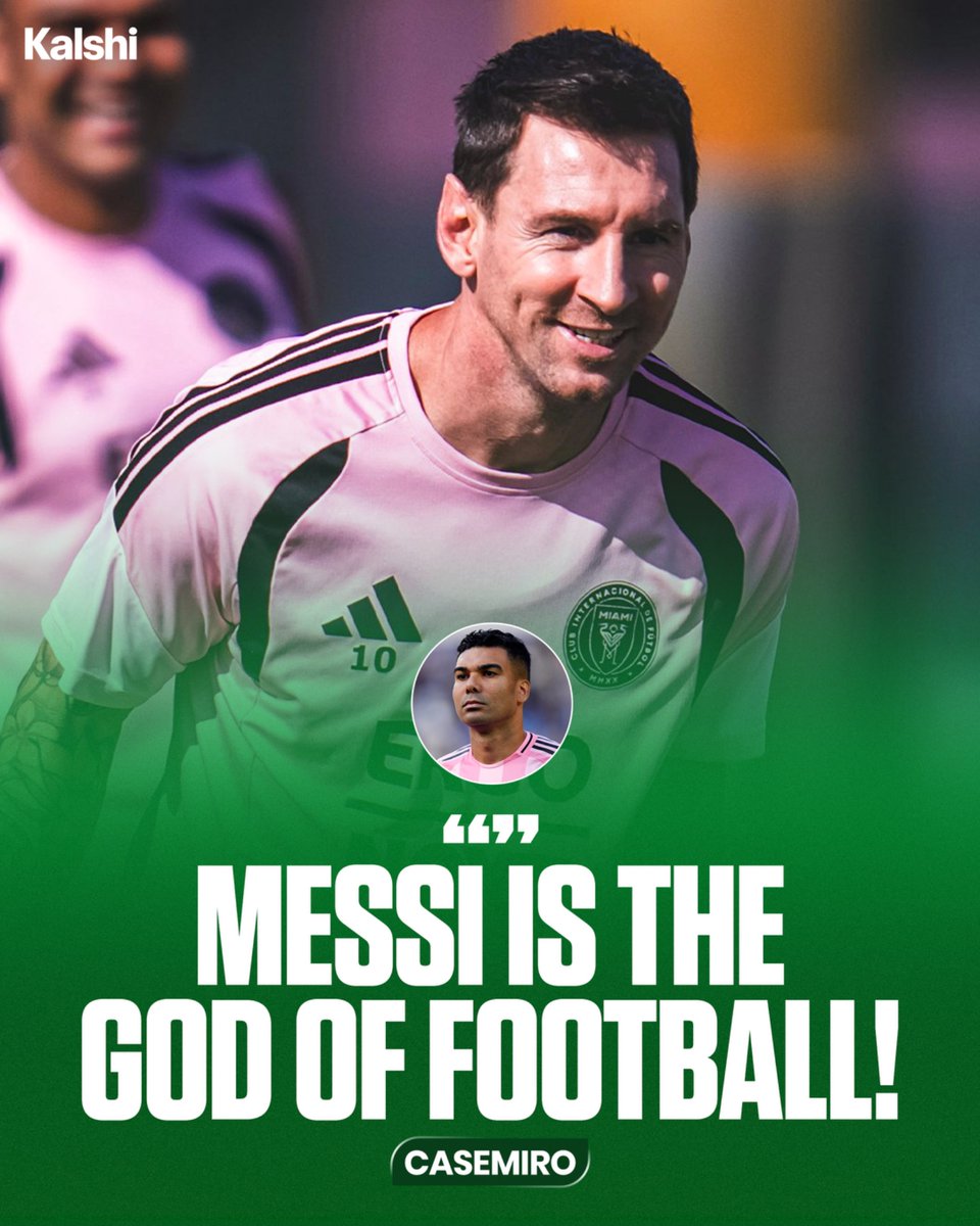 KalshiSports's tweet photo. 🎙️Casemiro on Lionel Messi during his inter Miami presentation; https://t.co/k8llamRiD3