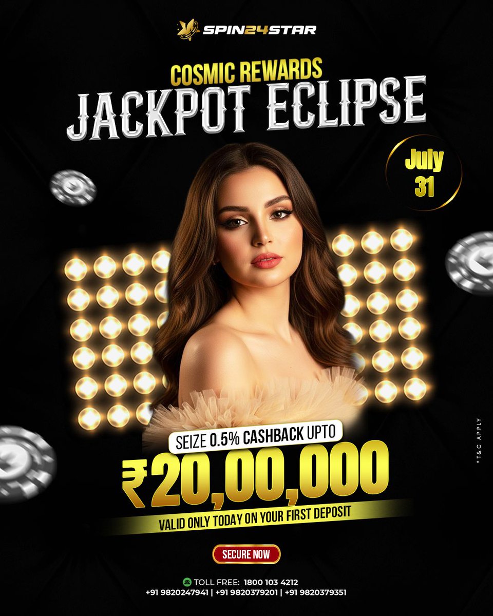 spinstar_in's tweet photo. Enter the Jackpot Eclipse and let the cosmic excitement begin! 🌙🚀
Discover a universe of thrills and rewards with Spin24Star.
#JackpotEclipse #CosmicRewards #Spin24Star #GamingExperience #GameTime #CosmicGaming #FunAndExcitement #EpicGaming #RewardTime #PlayMore https://t.co/5ZyhsxNFDI