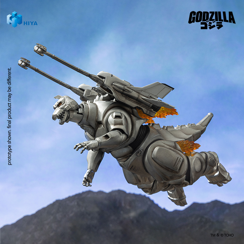 HiyaToys's tweet photo. Combine, Garuda! The ultimate battle form has arrived! Super Mechagodzilla from Godzilla vs. Mechagodzilla Ⅱ (1993) joins Hiya Exquisite Basic!

Dr. Omae and his assistant Azusa Gojo find a large Pteranodon egg on Adona Island, but the Kaiju Rodan hits suddenly. Godzilla then appears and a battle ensues. Baby Godzilla is then born from the egg, which is transported to Japan. Godzilla follows Baby Godzilla and lands on Japan. Meanwhile, the United Nations Godzilla Countermeasures Center (UNGCC) has completed the super weapon, Mechagodzilla.

This new EXQUISITE BASIC Godzilla vs. Mechagodzilla Ⅱ (1993) Super Mechagodzilla figure standing approximately 21cm tall, it recreates Mechagodzilla's sharp eyes, heavy lower body, and mechanical appearance.

The Garuda can be attached to figure’s back, forming Super Mechagodzilla as seen in the film. 2x interchangeable back plates are included — a standard plate for Mechagodzilla on its own, and a dedicated plate for Garuda — you can switch between two forms freely. Garuda's cannons are articulated for adjustable firing angles. 2x interchangeable abdomen parts are also included for Super Mechagodzilla form.

Thruster flame effect parts attach to the legs; you can set up dynamic flight and high-speed boost poses with a stand. Multiple effect parts are included to recreate Mechagodzilla’s energy weapons and the Garuda’s twin-cannon barrage. The G-Crusher’s anchor cable can be freely posed, with 2x interchangeable hands allow you to recreate Super Mechagodzilla’s iconic flight attacks, combined standby poses, and close-quarters combat scenes.

SRP:  79.99USD / 95.99USD (US Tariff Included)
Release time: 2027Q2

* The Godzilla Figure is open for orders in global regions (excluding Japan).
* Pictures for reference only, specific products in kind prevail.

Check this on:
https://t.co/rAqZoY3BXv
and check local shop on:
https://t.co/iWwAdm8PM2
#hiyatoys #godzilla #actionfigure #figurephotography #collectibles #toys