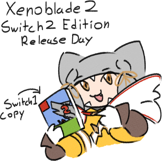 Badlaz0rcat's tweet photo. This Evening's Doodle

Switch 2 Edition 

Just added some quick color to the doodle from yesterday! 
I did get around to beating the MOMO quest but I hadn't the time to do the Merc Assault mode or start a new playthrough yet. But I'll get to it soon!

Take care friends! https://t.co/bvPk5TE6cD