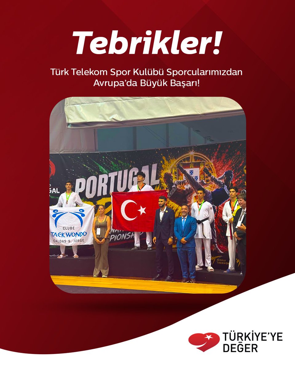 turkiyeyedeger's tweet photo. Türk Telekom Spor Kulübü tekvando sporcularımız, uluslararası arenada elde ettikleri başarılarla gururumuz oldu!
 
11th WT Presidents Cup Europe’ta altın madalya kazanan Yankı Markoç’u, gümüş madalya kazanan Hayrunnisa Gürbüz’ü, bronz madalya kazanan Nehir Tekin ve Defne Tanrıverdi’yi; 21-22 Temmuz tarihlerinde Portekiz'de düzenlenen Uluslararası Gençlik Olimpiyatları’nda Avrupa Şampiyonu olan Ercan Berk İmamoğlu’nu gönülden tebrik ediyoruz. 👏
 
#TürkiyeyeDeğer #TürkTelekomSporKulübü #Tekvando