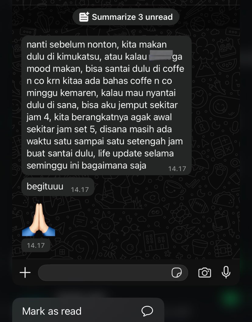 obleobe's tweet photo. 5 hari no kontak (karna aku perlu space sih &amp; udah komunikasi) lalu besok jadwal ngedate yg uda diplan minggu lalu, wkwk lucu dia selalu ngeplan semua dengan rapih https://t.co/kv017V1gbe