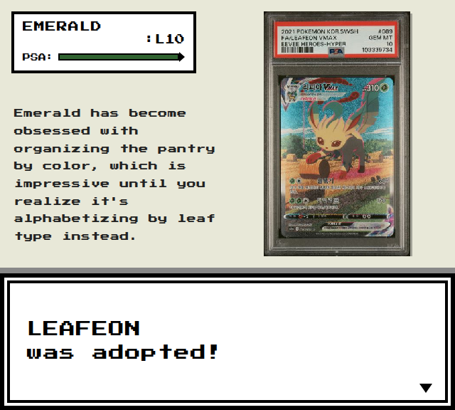 PokeRescue's tweet photo. Emerald has become obsessed with organizing the pantry by color, which is impressive until you realize it's alphabetizing by leaf type instead.

https://t.co/nD0SahIFdh powered by $PokeRx https://t.co/kPIJpEmSzM