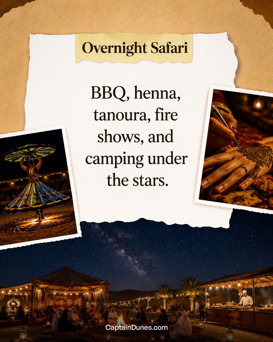 CaptainDunes_'s tweet photo. Sunrise, evening, or overnight, which desert safari is right for you? Whichever tour you book, we promise a story you'll want to share.
Book your desert safari now: https://t.co/smvAanCFJj
#CaptainDunes #DesertSafari #VisitDubai #DubaiTravel #UAEAdventures https://t.co/1MrgsEJdmD