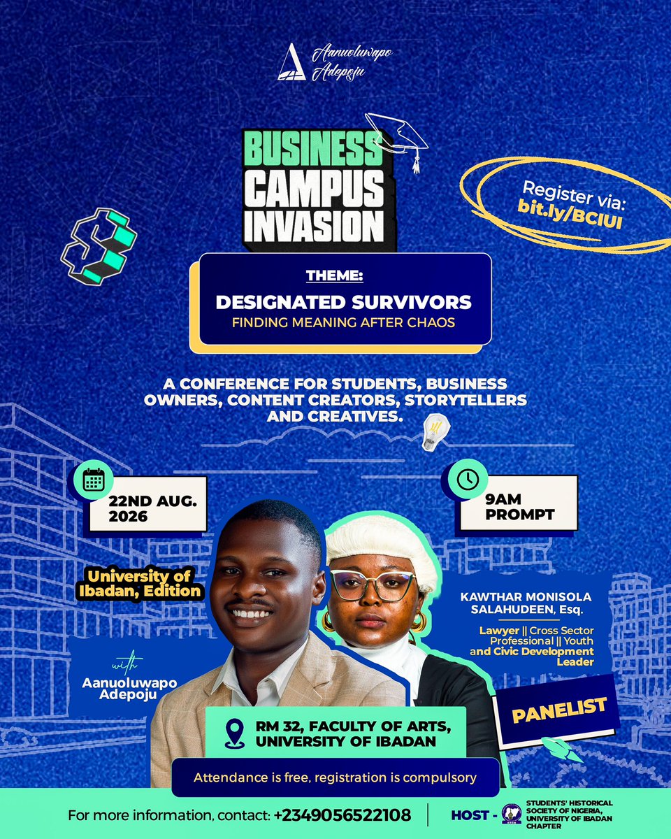 AanuoluwapoAd17's tweet photo. creator, storyteller, or creative looking to find meaning and direction, you will find value in this experience.

Register now: https://t.co/AP5dLs12JE 🚀

#BCIWithAA https://t.co/TTpzEpnlIz