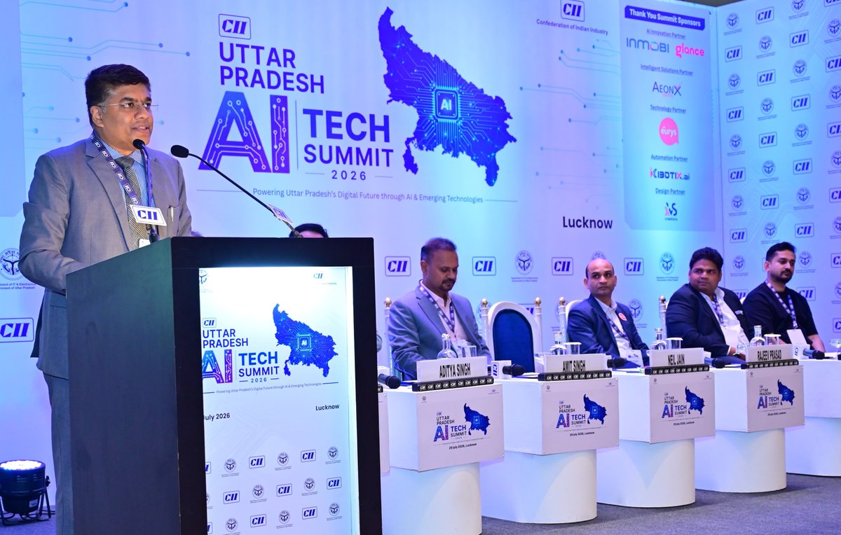 cii4nr's tweet photo. CII Uttar Pradesh AI Tech Summit 2026 🤖✨

The session on "AI Across Sectors: Powering Uttar Pradesh's Next Growth Era," at the CII Uttar Pradesh AI Tech Summit 2026,  brought digital enterprises together to explore how Artificial Intelligence is reshaping industries and driving the state's next phase of growth.

The session opened with a keynote address by Dr Neil Jain, IRS, Commissioner of Income Tax, Government of India, who highlighted AI's growing role in governance, public administration, and taxation, emphasising its contribution to efficiency, data-driven decision-making, and improved public services.

The panel discussion showcased practical use cases and sector-specific insights on AI-driven innovation, operational excellence, and cross-sector collaboration, reinforcing the importance of partnerships between industry, academia, startups, and government in accelerating AI adoption across Uttar Pradesh.

#CII4NR #CIIUttarPradesh #AITechSummit2026 #ArtificialIntelligence #AIInnovation #DigitalTransformation #UttarPradesh #TechForGrowth #DigitalIndia #AIEcosystem

@CIIEvents