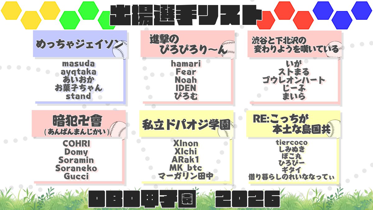 kotan_52601891's tweet photo. 明日18時より、DBD甲子園2026⚾
地域別の対抗戦となっております🐙
今年はたこ窓となーこ・すけ窓でお届けしますのでお楽しみください！
配信は
たこなぶるYouTube
https://t.co/AMjactW6Fj
猫水なーこtwitch
https://t.co/oWvzA7qcEe https://t.co/NEOFKaZg5g