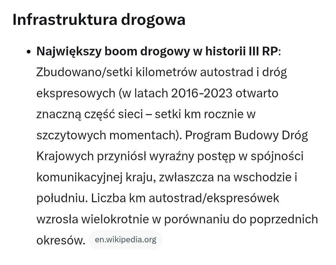 ZofiaPalm's tweet photo. @Kris7239 @PawelBlizniuk @ko_klub @Obywatelska_KO Bzdury, rządy PIS/ZP w 2015-2023 to okres intensywnego rozwoju w wielu obszarach https://t.co/a6da5t62iC