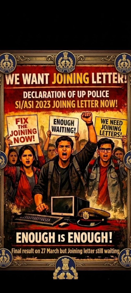 Rohitsa04772538's tweet photo. We are selected, verified, and ready to serve. All we are waiting for is our joining letter. 🙏Kindly release the UP Police SI/ASI 2023 joining letters at the earliest. @myogiadityanath @CMOFFICEUP @brajeshpathakup @Uppolice
#JoiningForUPPoliceSIASI2023 #UPASI2023_JoiningAwaited https://t.co/ok3gzXrZR2